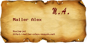 Maller Alex névjegykártya