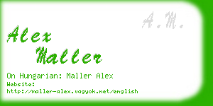alex maller business card